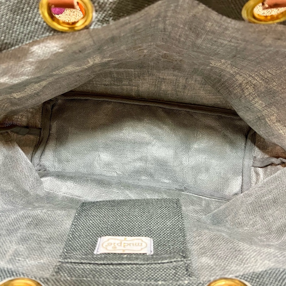 Mud Pie Charcoal Tote with Antler and Floral Design NWOT - Picture 3 of 9